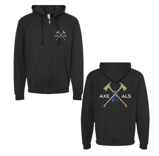 Logo Zip Up Black Hoodie